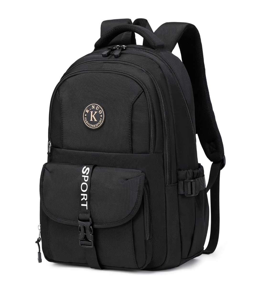 College Backpack, Travel Laptop Backpacks, Large Kids School Bag for Teens Girls Boys Students Bookbag Fit for 15.6 Inch Computer Waterproof Business Work Back Pack for Women Men Daypack Black
