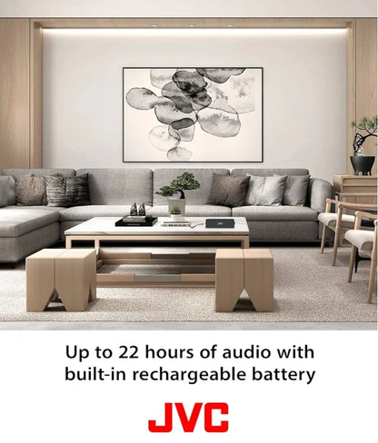 JVC Draagbare Draadlose Luidspreker met Stereoklank, Bluetooth 5.0, TWS Stereo Funksie, Waterdig IPX7, tot 22-Uur Batterylewe - SPSQ4BT, Swart