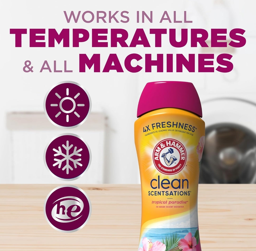 ARM & HAMMER Clean Scentsations In-Wash Laundry Scent Booster - Tropical Paradise scent (45 Oz)