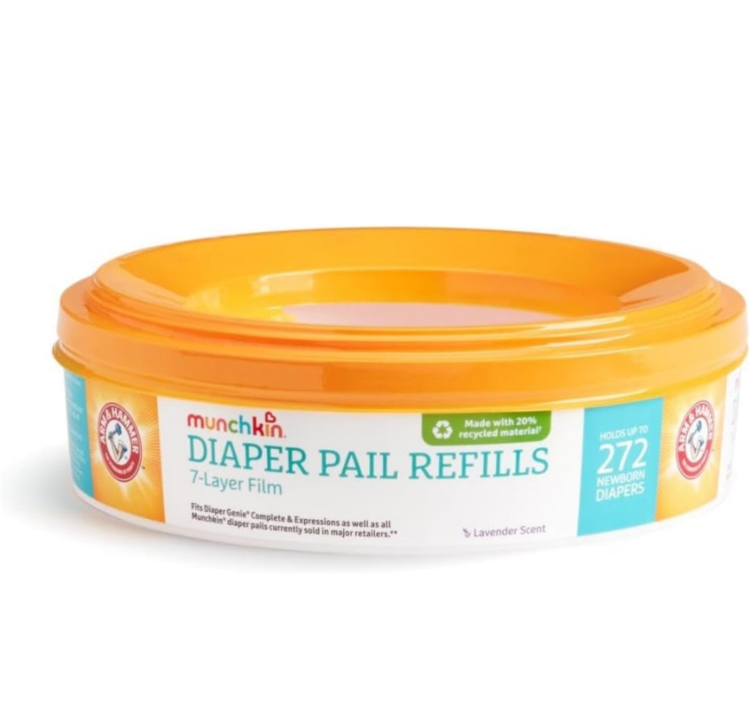 Munchkin Arm & Hammer Diaper Pail Refill Rings, Holds up to 544 Newborn Diapers - (2 Pack)