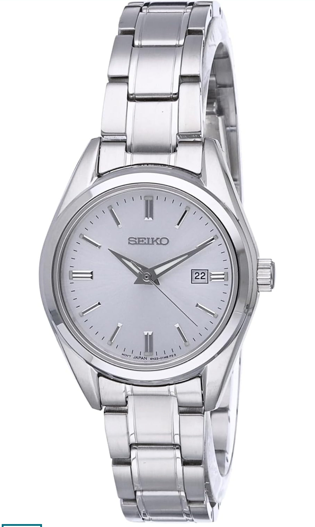 SEIKO Horlosie Datumkalender, en Waterbestand tot 100m - Silwer