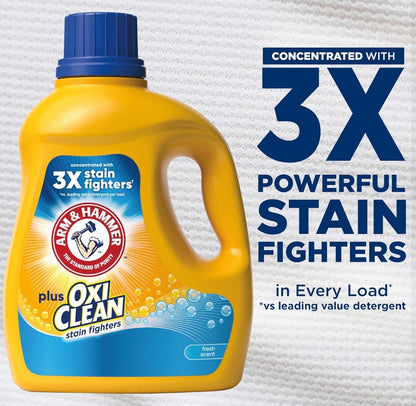 ARM & HAMMER Plus OxiClean Fresh Scent, 77 Loads Liquid Laundry Detergent (100.5 Fl oz)