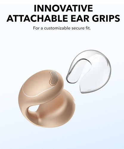 Soundcore C40i by Anker, Open-Ear Earbuds, Clip-On Headphones, Flexible Joint Design, Button Controls, Lightweight Comfort, Stable Fit with Attachable Ear Grips, Expansive Drivers for Clear Sound