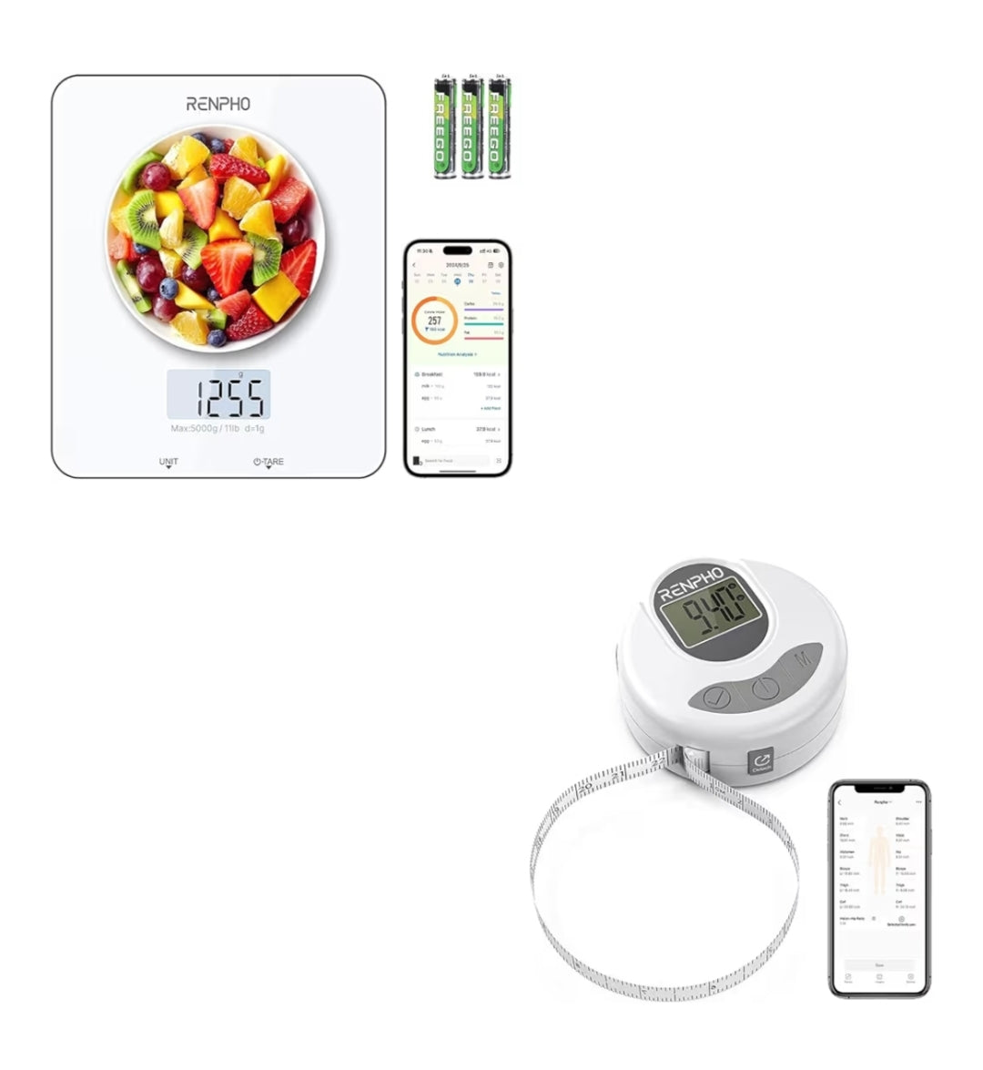 Food Scale with Nutritional Calculator, RENPHO Body Measuring Tape