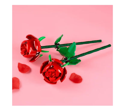 LEGO Rose - Bouwpakket vir Kinders, Meisies en Seuns - Kunsrose vir Dekor en Uitstalling