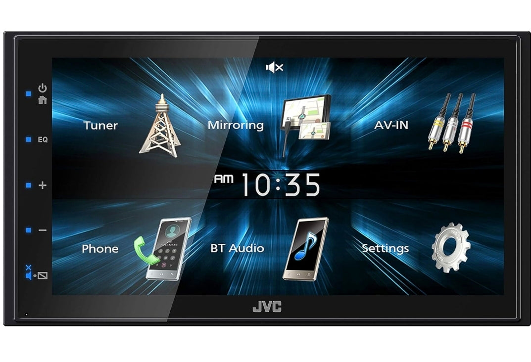 JVC KW-M150BT Bluetooth Motorradio-Ontvanger met USB-poort – 6.75" Raakskerm – AM/FM-radio – MP3-speler Dubbel DIN – 13-band EQ (Swart)
