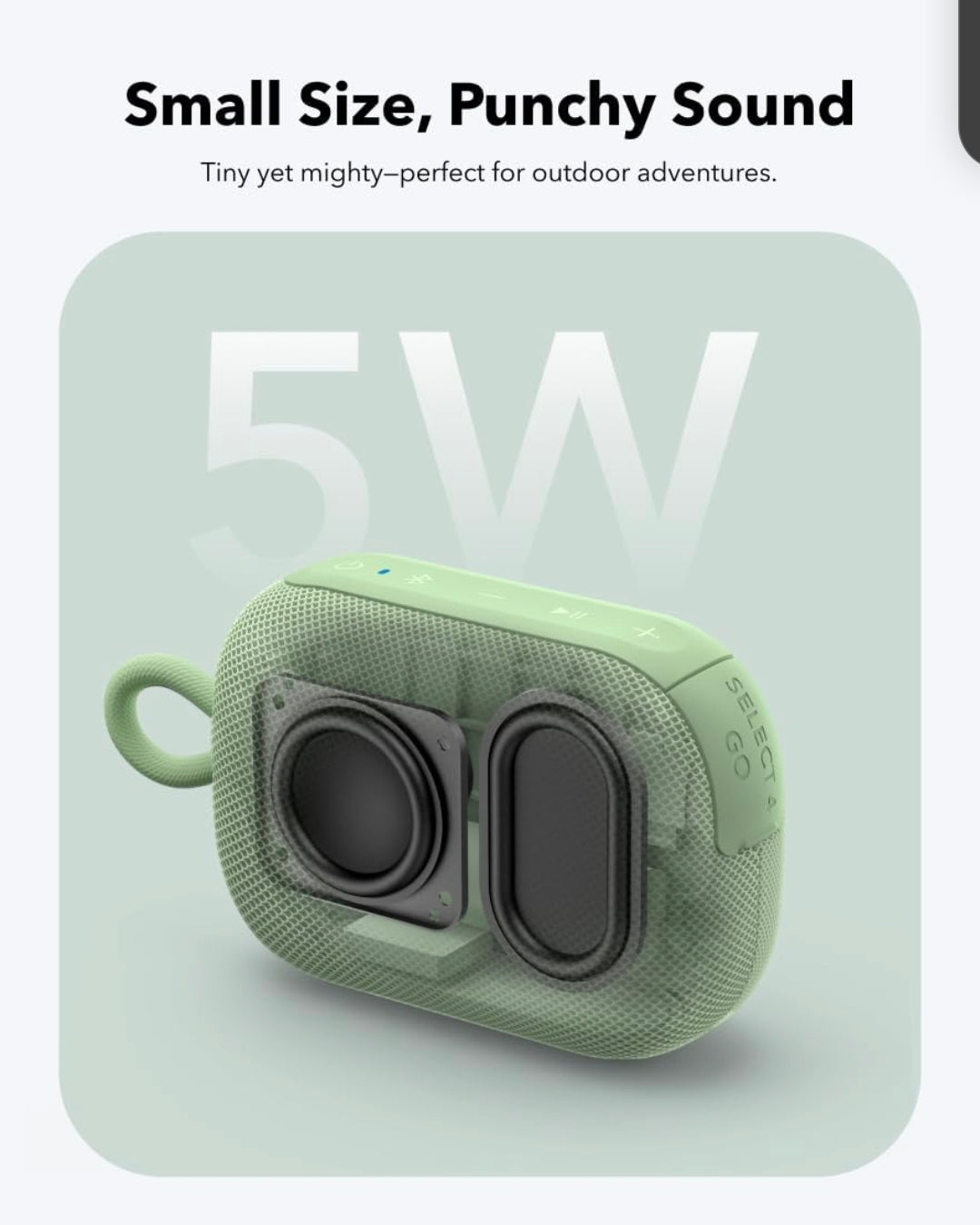 Soundcore Select 4 Go Bluetooth Shower Speaker by Anker, IP67 Waterproof/Dustproof, Portable Wireless Speaker, 20H Playtime, Floatable, Powerful Sound, Electronics for Outdoor/Home/Office/Travel-Green