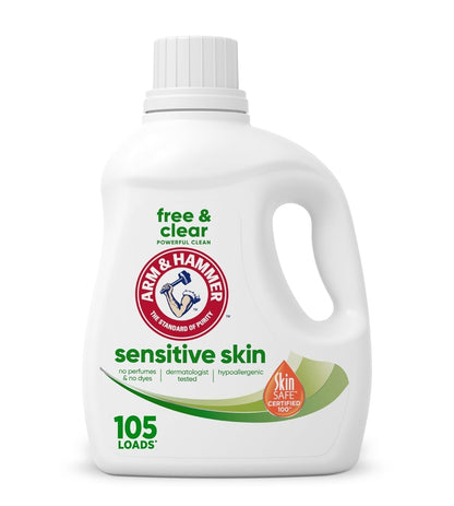 ARM & HAMMER Sensitive Skin Free & Clear Liquid Laundry Detergent (105 oz)