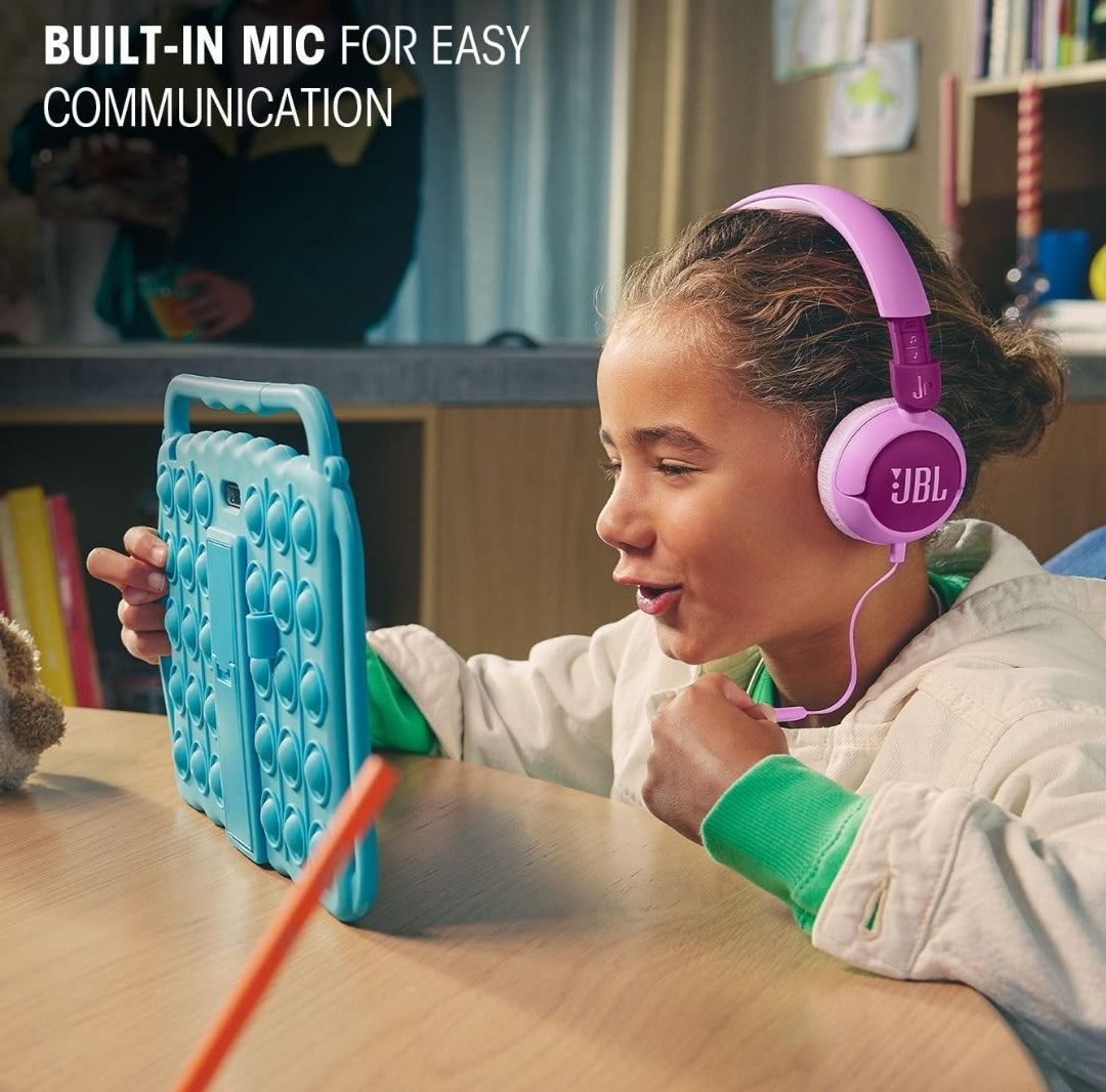 JBL Junior 320 - Wired on-Ear Kids Headphones Safe Sound Built-in mic - NEW