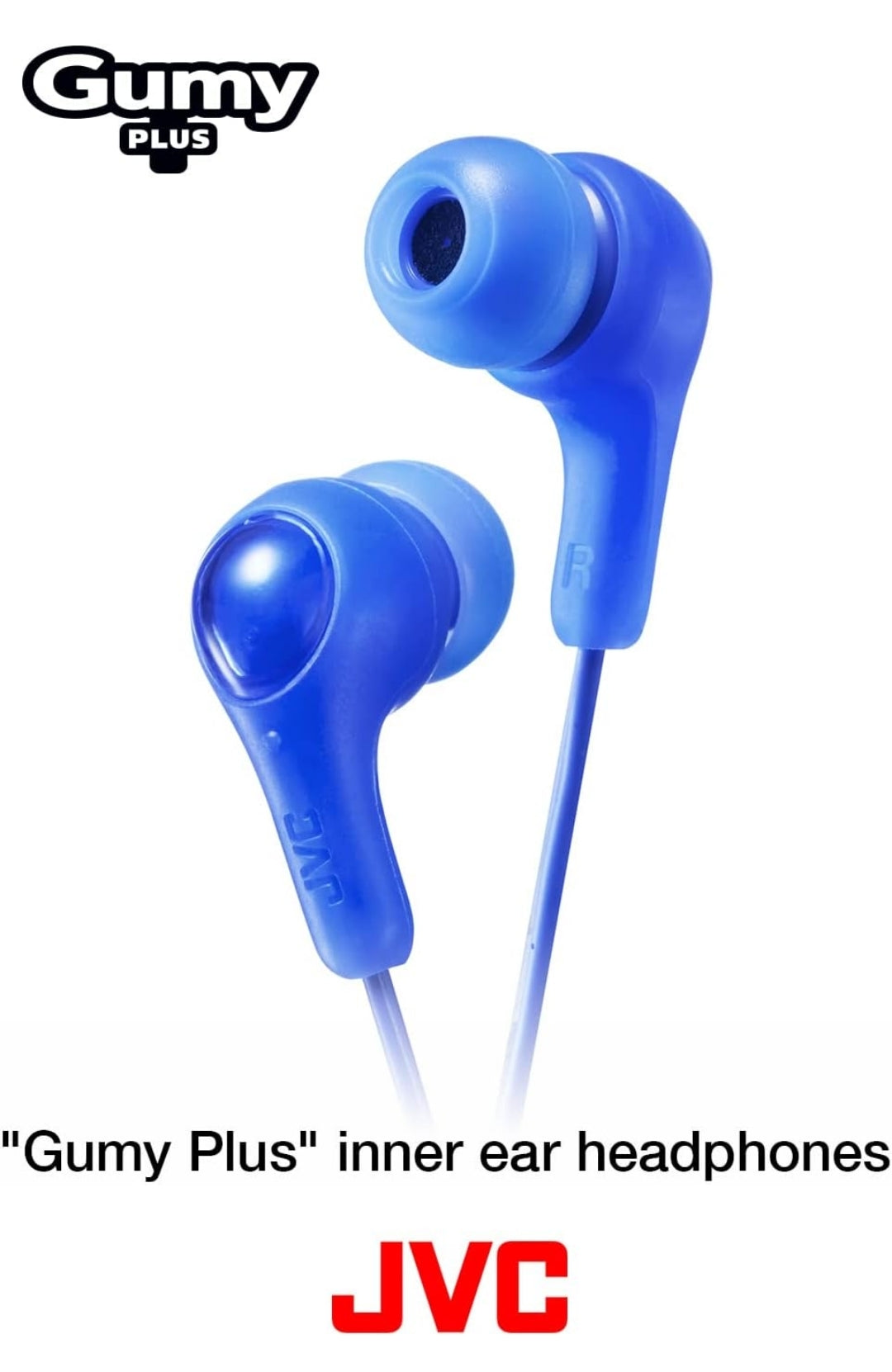 JVC Gumy "In Ear"-koptelefoon, Kragtige klank, Gemaklike en stewige pas, Silikoonoorstukke S/M/L - HAFX7V Pers, Klein