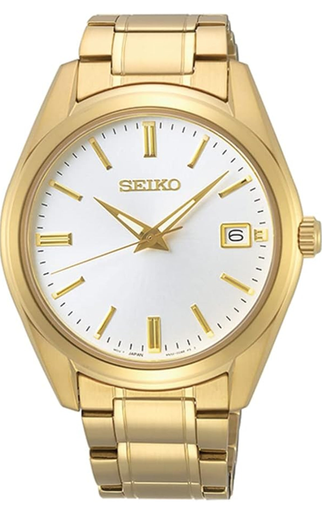 Seiko Mans Benodigdhede Staal Tweekleur Japannese Kwarts Goue Band