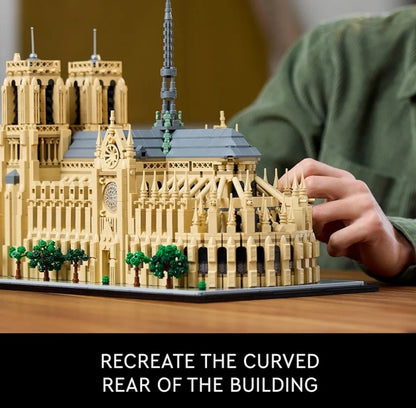LEGO Argitektuur Notre-Dame de Paris Replika, Argitektoniese Modelstel, Versamelbare Boustel Reis en Kuns (21061)