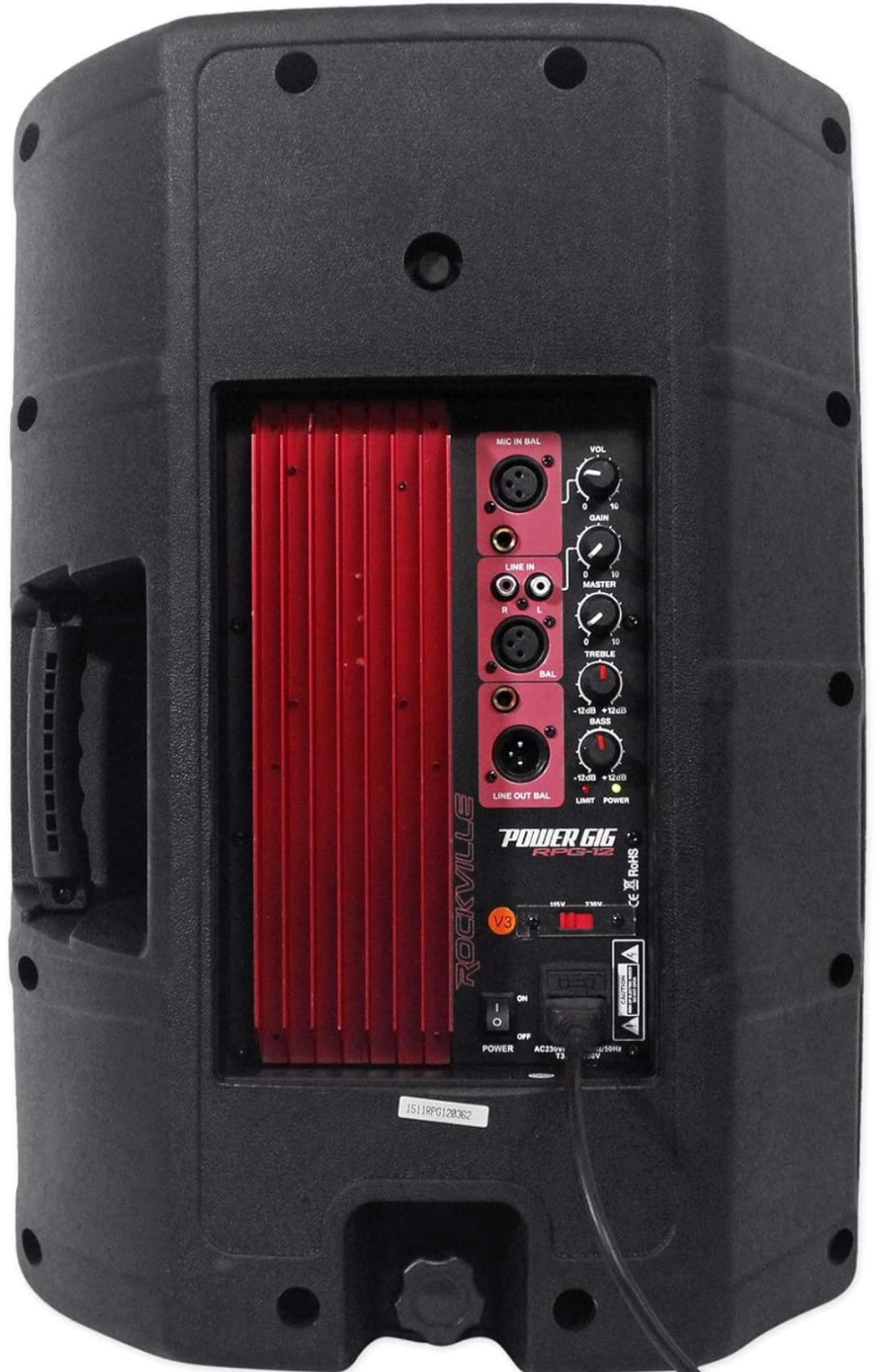 Rockville RPG12 12" 800W Powered DJ PA Speaker with Bluetooth, Deep Bass, 2 Channel Mixer, EQ, Wireless Remote