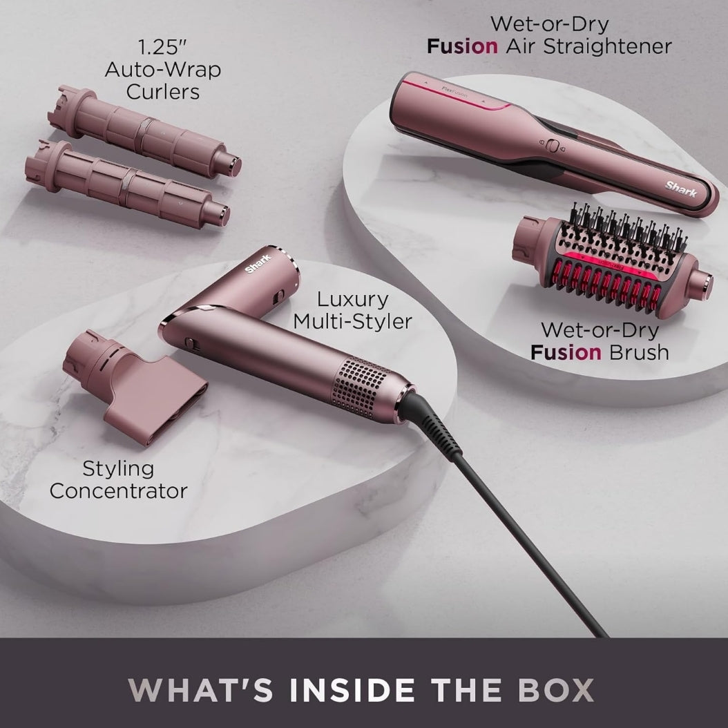 Shark FlexFusion Hair Straightener & Powerful Hair Dryer with Fusion Brush - NEW