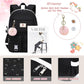 Backpack for Girls Laptop Backpacks 15.6 Inch College Cute Bookbag Anti Theft Primary Elementary School Bag Casual Daypack for Students Teens Girl Women (Black)