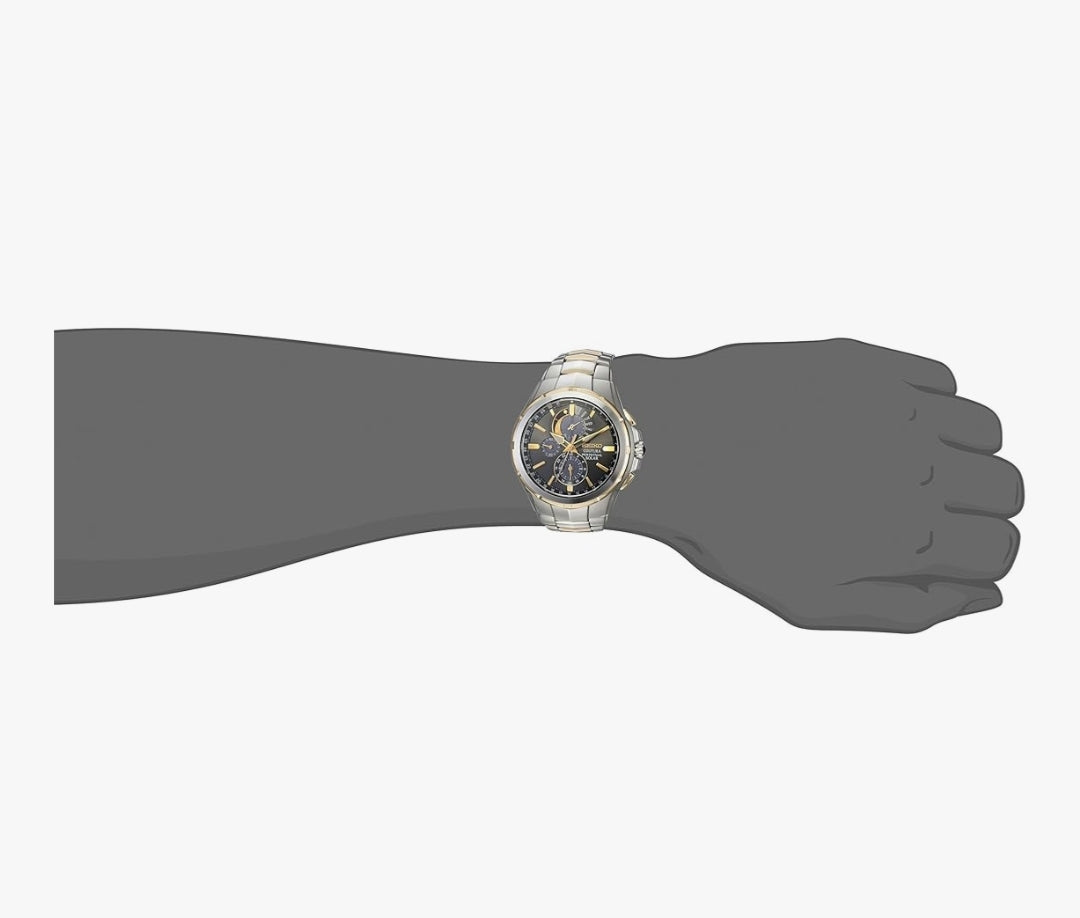 Seiko Coutura-versameling vir Mans se Sonkrag Ewigdurende Kalender Alarm Chronograaf Horlosie