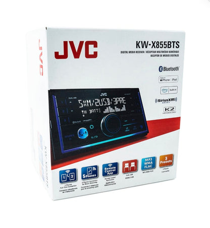 JVC KW-X855BTS Bluetooth-motorstereo digitale media-ontvanger met USB-poort, AM/FM-radio, MP3-speler, Alexa, Android, iPhone, dubbel-DIN, 13-band EQ …