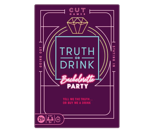 Truth or Drink: Bachelorette Party Edition | Adult Party Game by Cut | 108 Revealing and Hilarious Questions for Girls Nights Out or In | Ages 21+ | 2+ Players | 30 Mins.