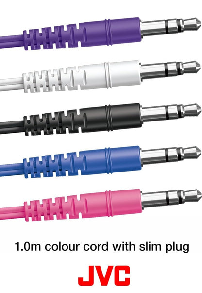 JVC Gumy "In Ear"-koptelefoon, Kragtige klank, Gemaklike en stewige pas, Silikoonoorstukke S/M/L - HAFX7V Pers, Klein