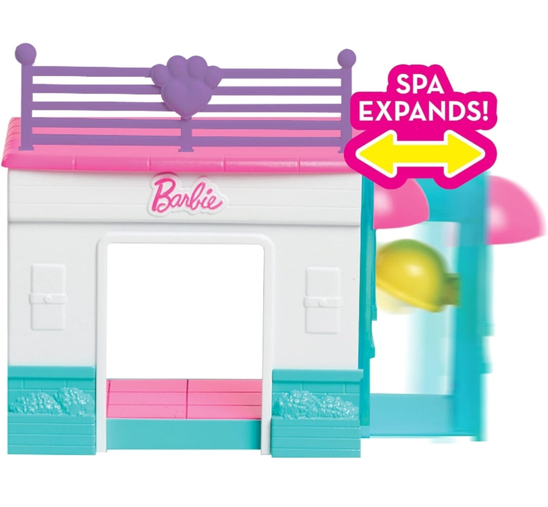 Barbie Pets Spa Day Playset, 8 Piece Connectible Playset with Pet Figures and Accessories, Kids Toys for Ages 3 Up by Just Play