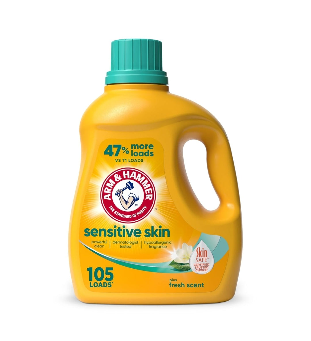 ARM & HAMMER Sensitive Skin Liquid Laundry Detergent, Fresh Scent (105 fl oz)