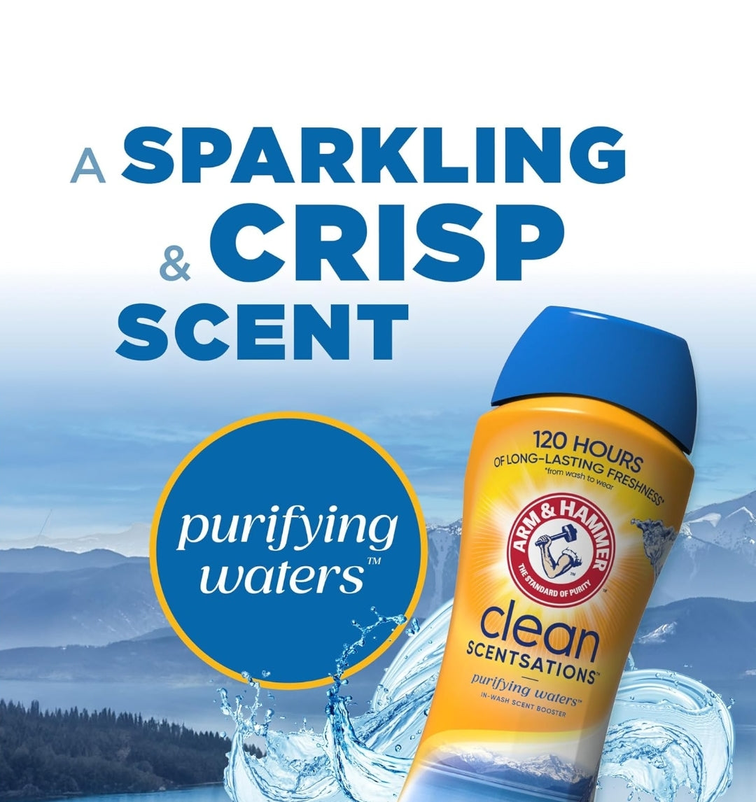 Arm & Hammer In-Wash Scent Booster - Purifying Waters, (24 oz) Pack of 4