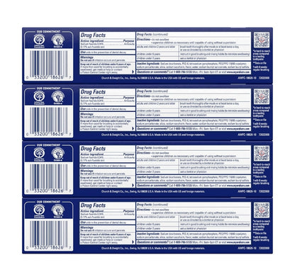 ARM & HAMMER Advance White Toothpaste Whitening Baking Soda Stain Defense - Clean Mint Flavor 6.0 Oz (Pack of 4)