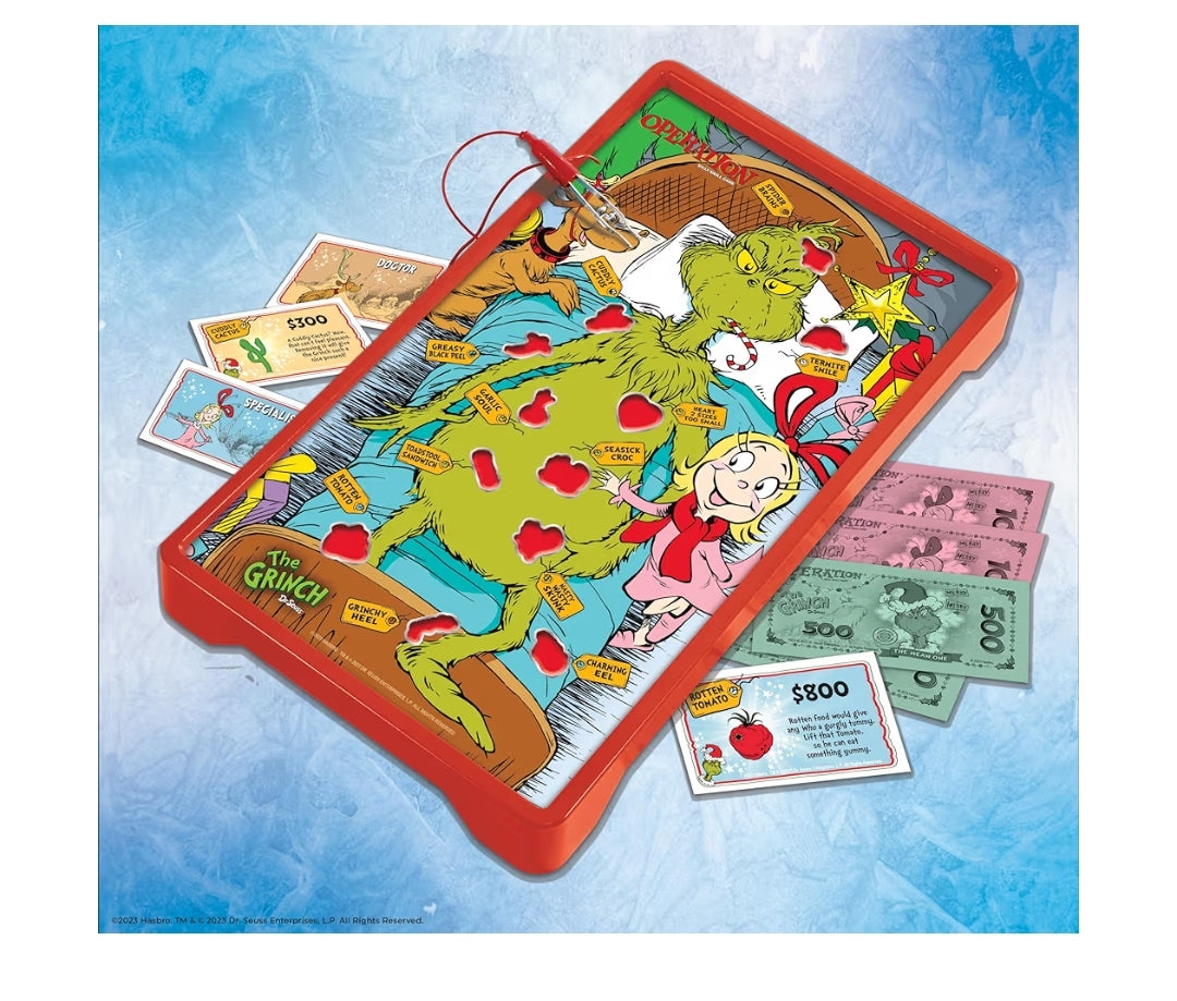 Operation: The Grinch Board Game | Classic Dr. Seuss Art & Custom Funatomy Parts