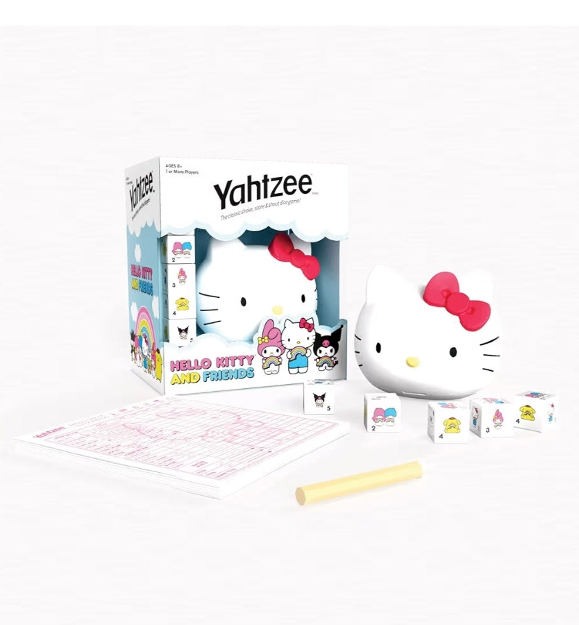 YAHTZEE: Collectible Head Dice Cup, Classic Family Hello Kitty Dice Game