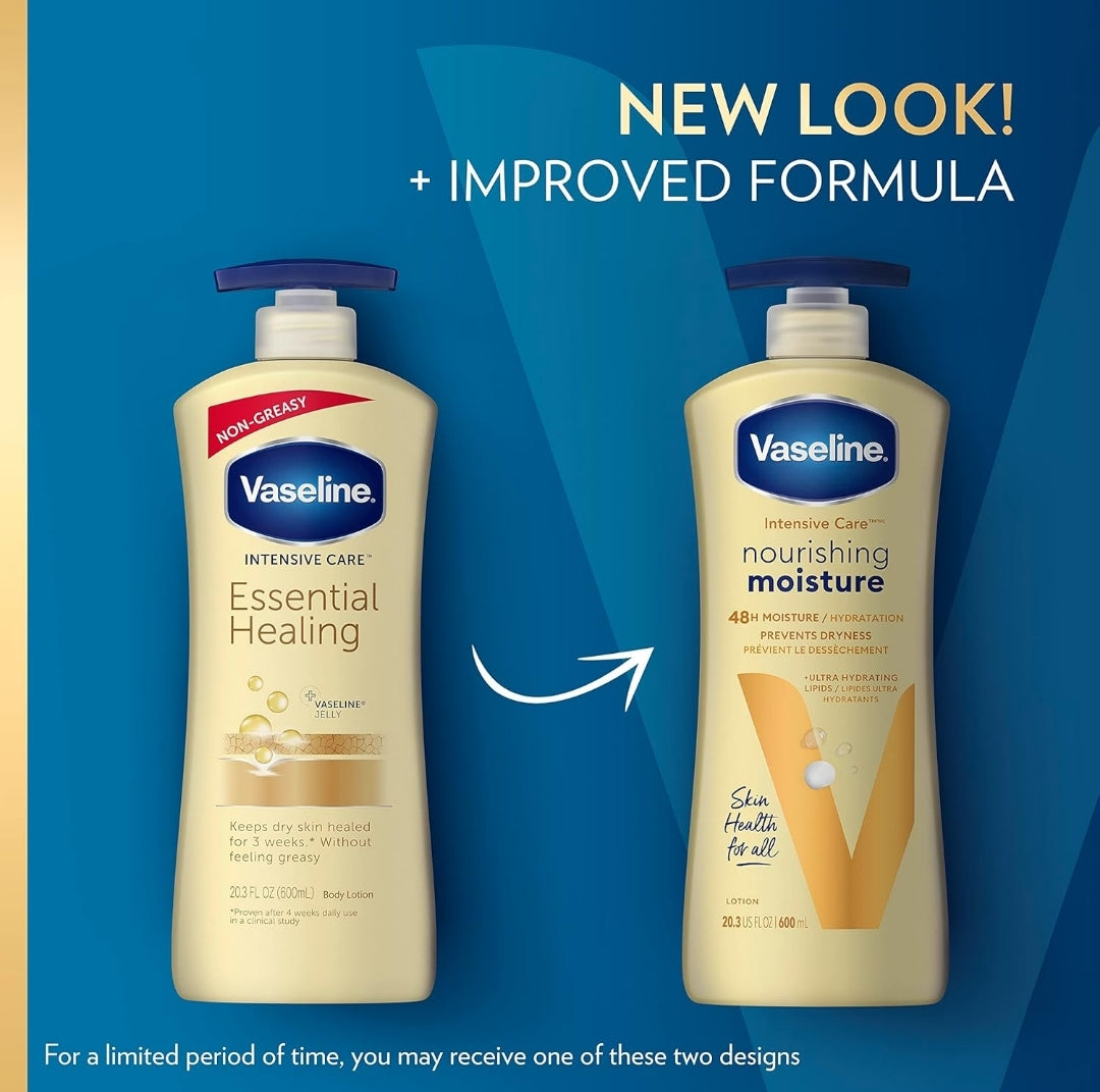 Vaseline Intensive Care Nourishing Moisture Body Lotion for Dry Skin, Made with Ultra-Hydrating Lipids + Pure Oat Extract for Nourished, Healthy-Looking Skin 20.3 oz