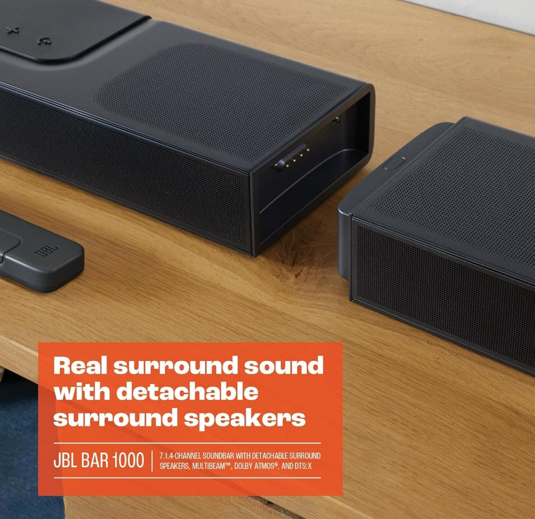 JBL Bar 1000: 7.1.4-Channel soundbar with Detachable Surround Speakers Dolby Atmos®-Black