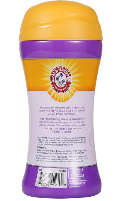 Arm & Hammer Cat Crystal Deodorizer for Litter Box - Calming Lavender & Vanilla Scented Cat Litter Smell Eliminator -(15 Oz)