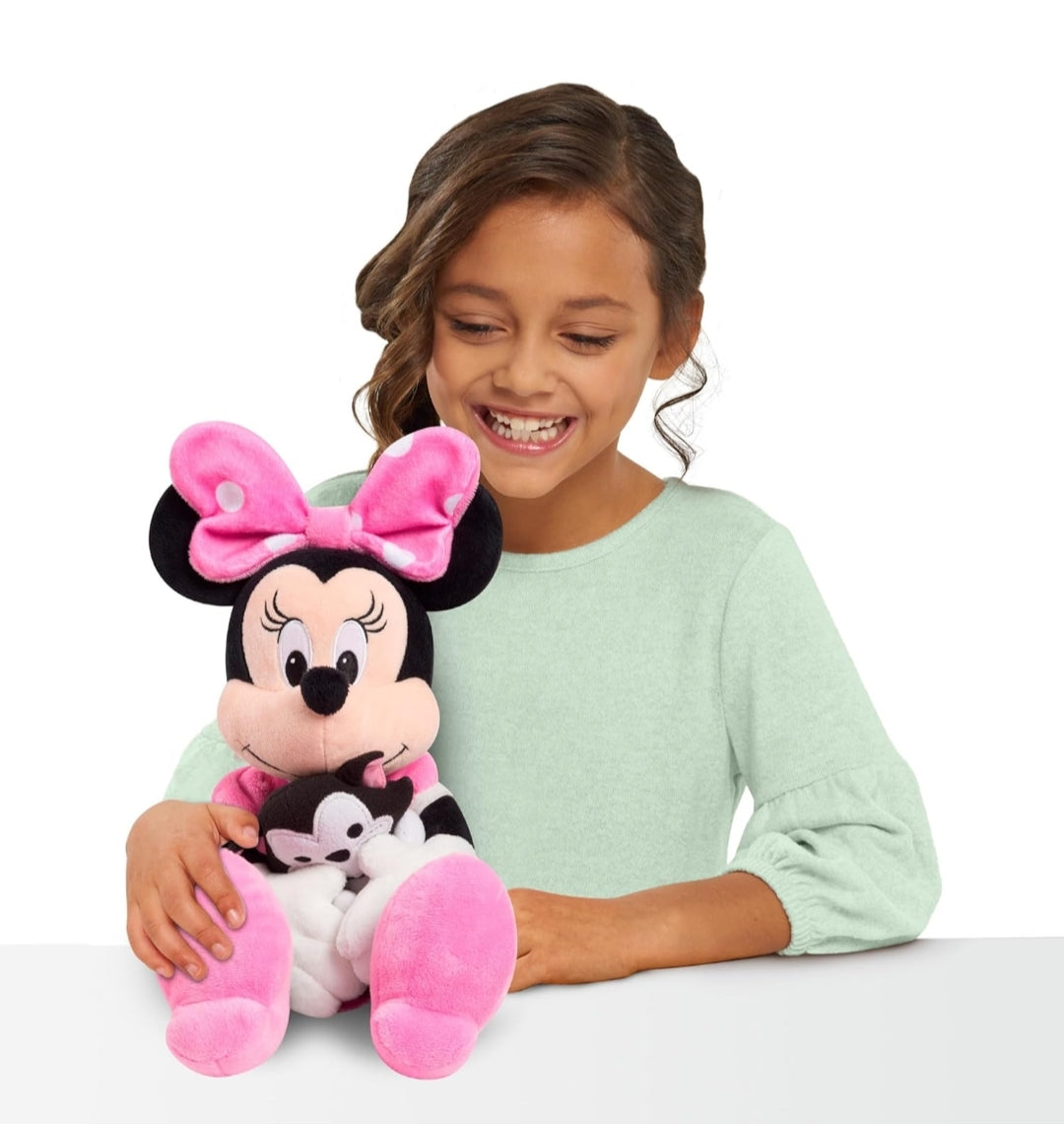 Disney Classics Lil Friends Minnie Mouse and Figaro 16.5" Large Plushie Stuffed Animal - Kids Toys for Ages 2 Up by Just Play