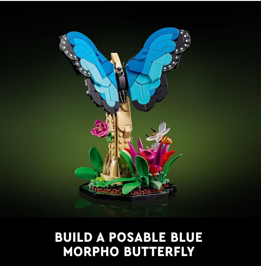 LEGO Ideas Die Insekteversameling, Natuurliefhebbers, m/ Lewensgroot Blou Morfo Skoenlapper, Herculeskewer en Chinese Bidsprinkaan - 21342
