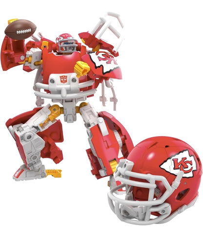 Transformers NFL Kansas City Chiefs KC-59, 5.5-Inch Action Figure Changes from Robot to Helmet, Football Toys for Ages 8+