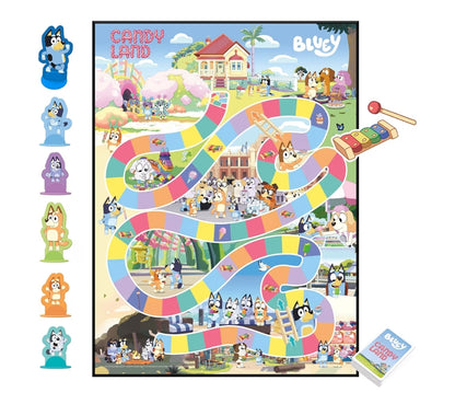 Hasbro Gaming Candy Land Bluey Edition Board Game - Play as Dad, Mum, Bluey, Bingo, Muffin, or Socks