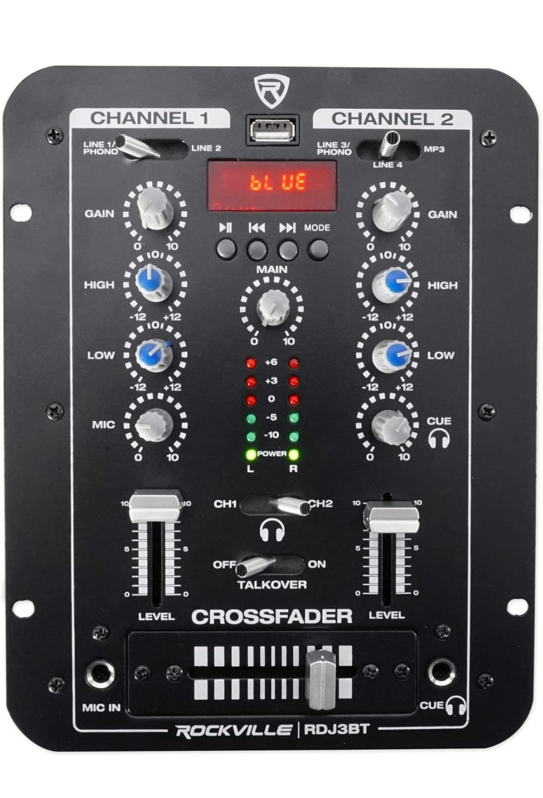 Rockville Bundle: (2) BPA10 10" Professional Powered Active 400w DJ PA Speaker Bundle with RDJ3BT 2 Ch DJ Mixer PACKAGE