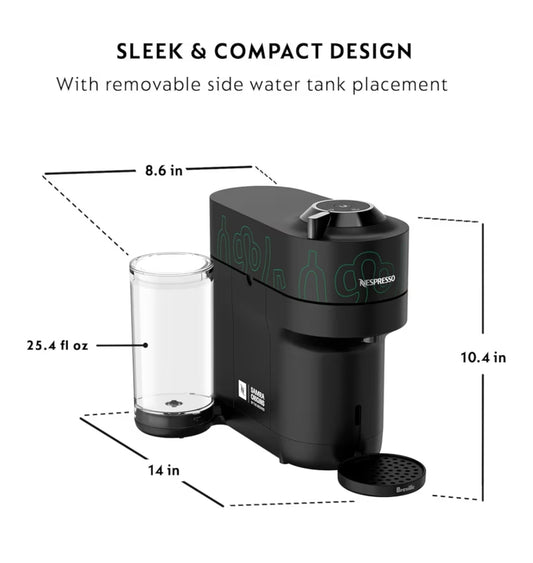 Nespresso Vertuo Pop+ Coffee & Espresso Maker by Breville, Vertuo Metad Green Machine & Nespresso Aeroccino3 milk frother