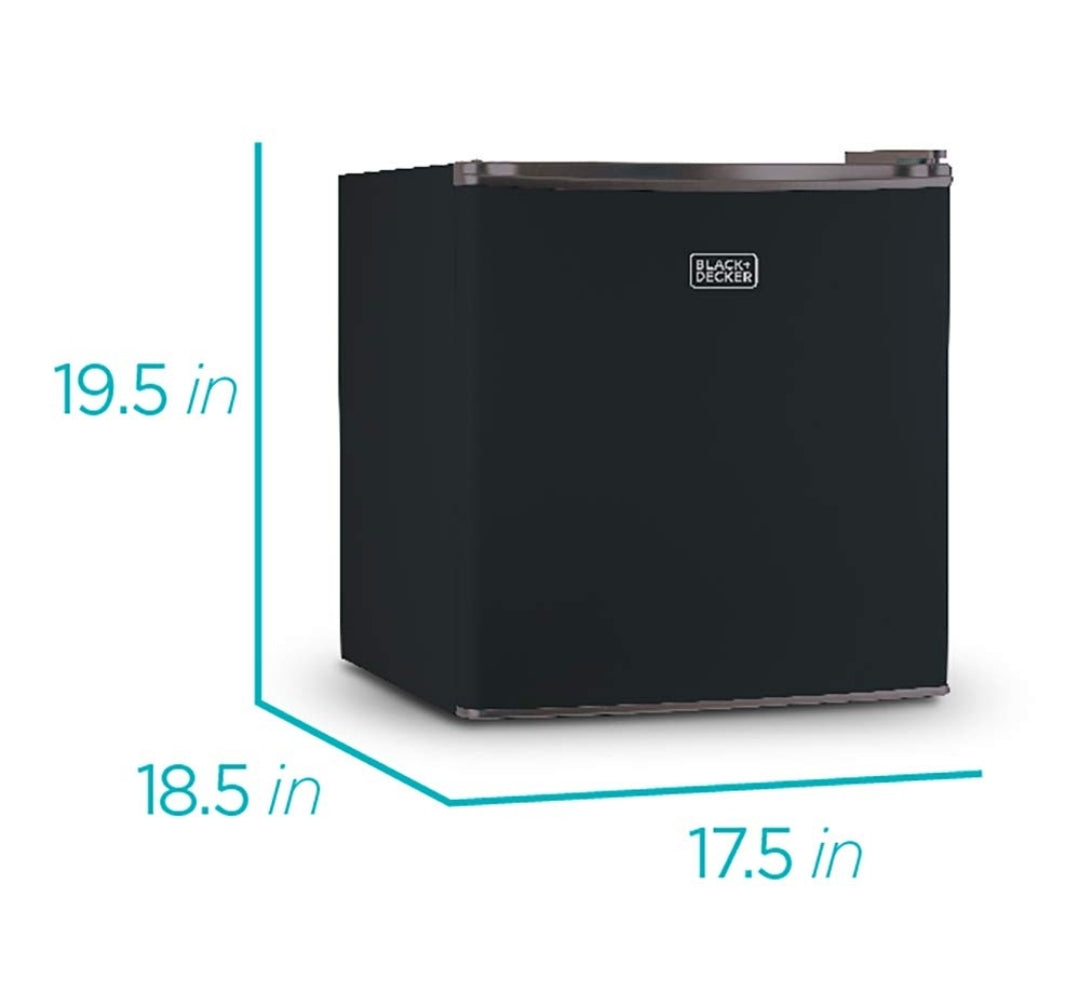BLACK+DECKER BCRK17B Kompakte Yskas Energiedoeltreffend Enkeldeur Mini Yskas met Vrieskas, 1.7 Kubieke Voet, Swart