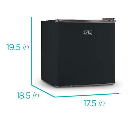 BLACK+DECKER BCRK17B Kompakte Yskas Energiedoeltreffend Enkeldeur Mini Yskas met Vrieskas, 1.7 Kubieke Voet, Swart