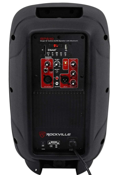 Rockville (2) BPA10 10" Professionele Aangedrewe 400 Watt DJ PA Luidsprekers met Bluetooth