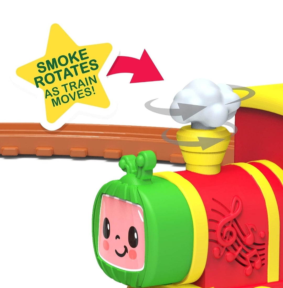 CoComelon All Aboard Musical Train with Bonus Pieces, 24-pieces, Plays “The Train Song", Kids Toys for Ages 18 Month by Just Play