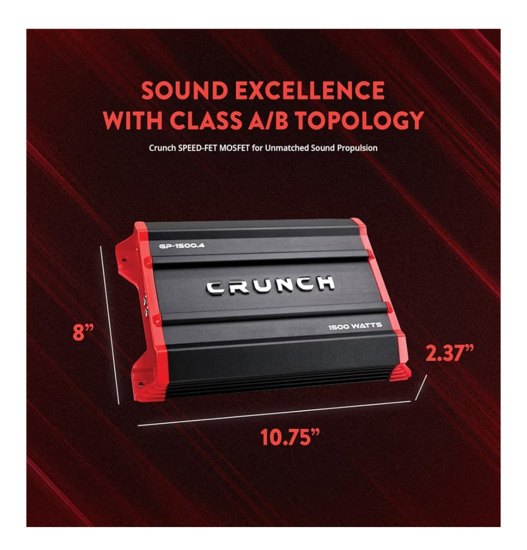 Crunch Ground Pounder GP-1500.4 1500 Watt 4-kanaal versterker - NUUT