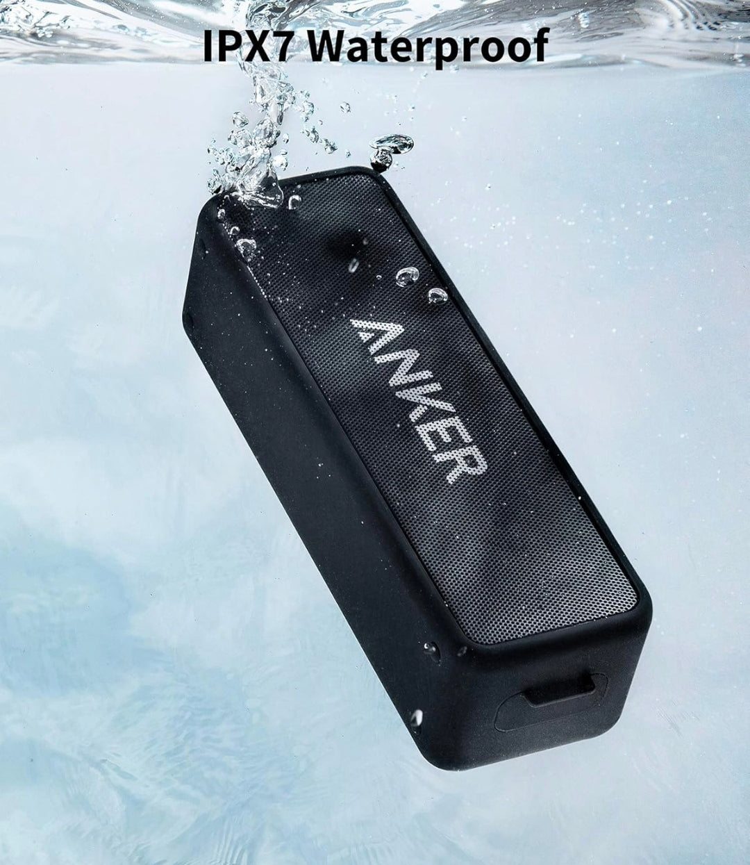 Anker Soundcore 2 Portable Bluetooth Speaker with Stereo Sound, Bluetooth 5, Bassup, IPX7 Waterproof, 24-Hour Playtime, Wireless Stereo Pairing, Speaker for Home, Outdoors, Travel