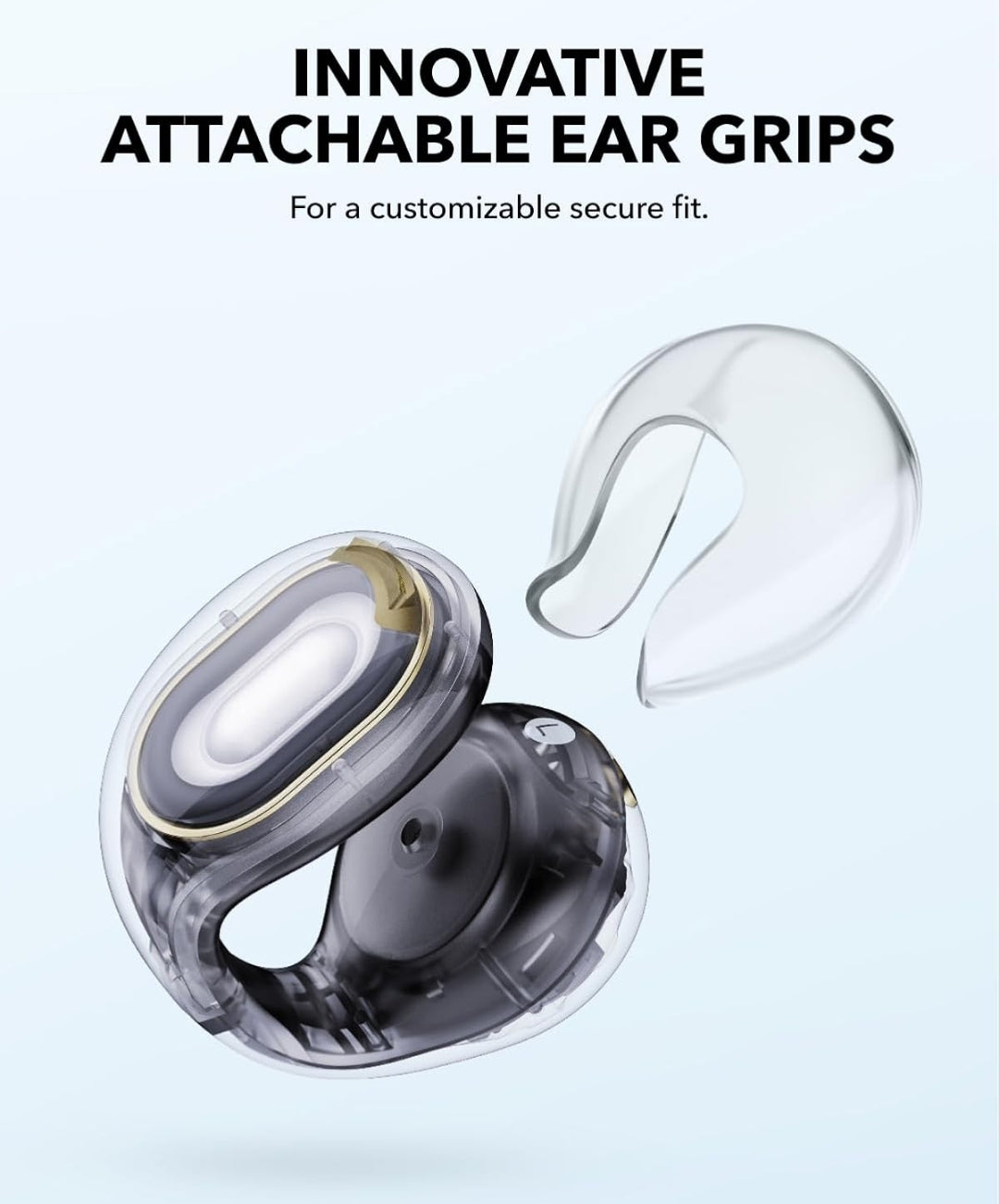 Soundcore C30i by Anker, Open-Ear Earbuds, Clip-On Headphones, Lightweight Comfort, Small-Ear Friendly, Stable Fit, Firm-Shell Design, Attachable Ear Grips, Big Drivers for Clear Audio, 30H Play, IPX4