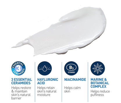 CeraVe Eye Repair Cream, Onderogeroom Hialuronzuur + Niasienamied + Mariene Botaniese Kompleks, Olievry