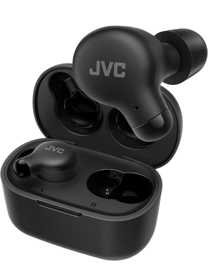 JVC Marshmallow Ware Draadlose Bluetooth 5.3 Oorfone – 28H Battery, Geheueskuim-oorstukke vir Heeldaggemak, IPX4 Waterbestand, Mikrofoon, Kompakte Houer, vir iPhone en Android