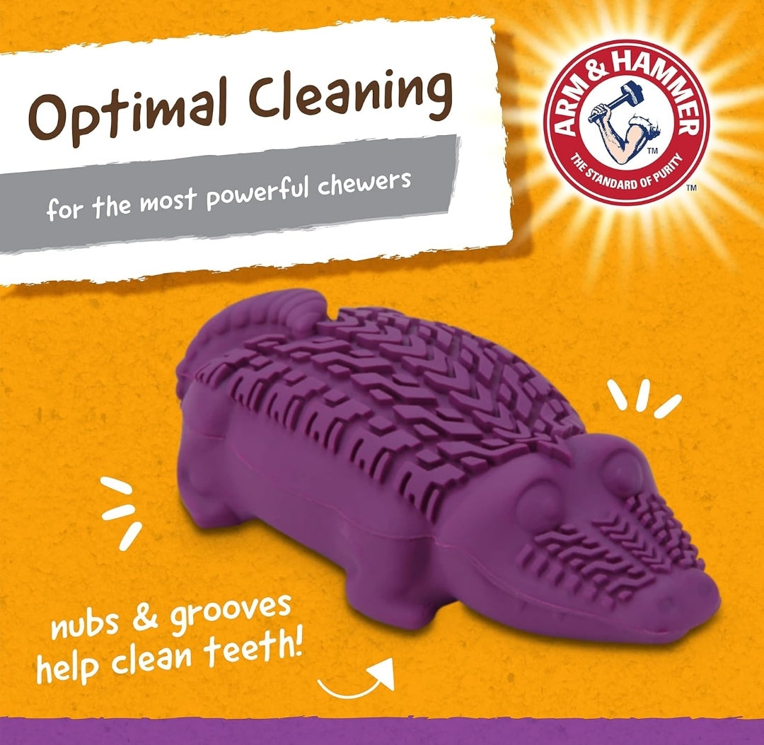 Arm & Hammer for Pets Super Treadz Mini Gator Dental Chew Toy for Dogs Best Dental Dog Chew Toy Dog Dental Chew Toys Reduce Plaque & Tartar Buildup Without Brushing (Pack of 24)