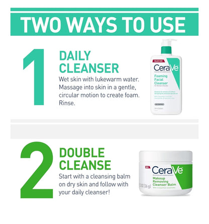 CeraVe Skuimende Gesigsreiniger, Daaglikse Gesigwas vir Olierige Vel, Hialuronzuur + Seramiede + Niasienamied, Geurvry en Parabenvry (16 oz)