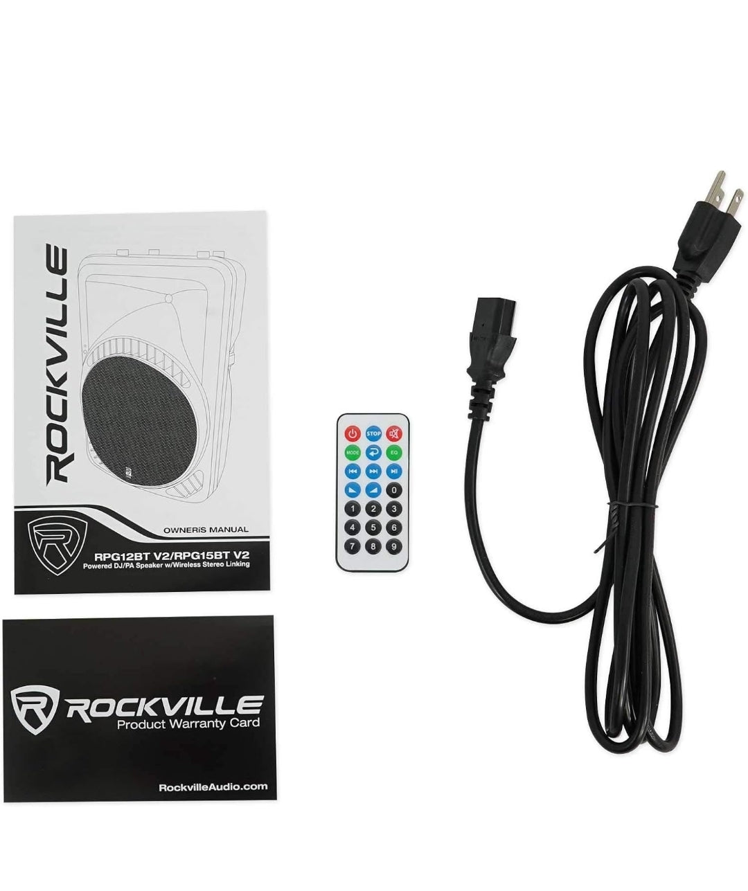 Rockville RPG12BT V2 12" Powered 800W DJ PA Speaker with Bluetooth, Remote, EQ, 2 Inputs, Deep Bass - Black